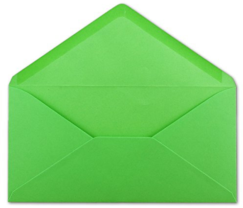 Glüxx-Agent 1000 DIN Lang Briefumschläge Hellgrün 22 x 11 cm -120 g/m² Nassklebung Post-Umschläge ohne Fenster ideal für Weihnachten Grußkarten Einladungen