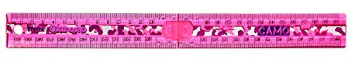 Helix Oxford Clash Schreibwaren 30 cm großes Lineal Camo Pink