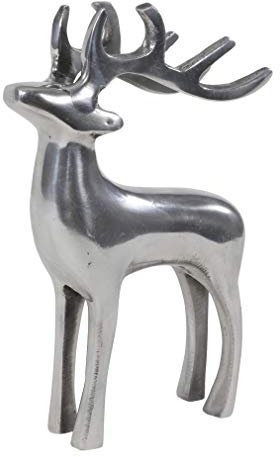 Moritz Figur stehender Hirsch aus Aluminium 13 x 8 x 20 cm Dekofigur Tierfigur REH Dekoration Landhausstiel