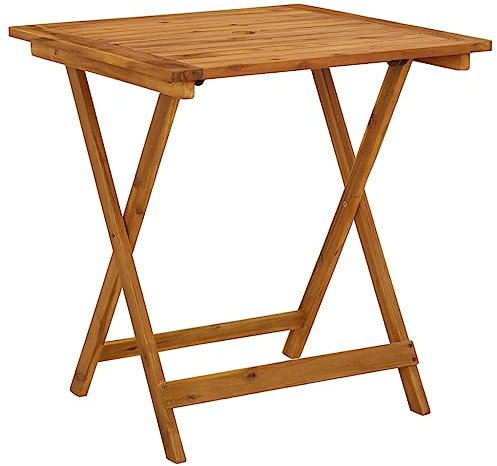 vidaXL Akazienholz Massiv Gartentisch Klappbar Bistrotisch Klapptisch Holztisch Garten Tisch Esstisch Terrassentisch Gartenmöbel 70x70x75cm