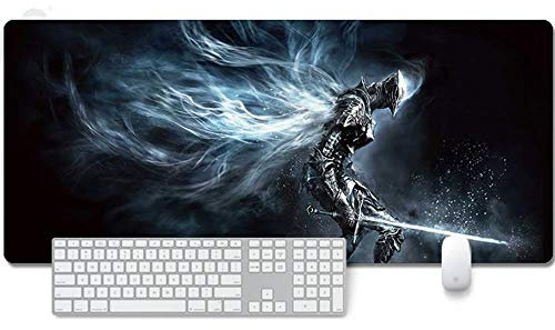 Dark Soul Tappetino Mouse Gaming, Grande Anime Mouse Pad XXL 900x400mm Confortevole, Lavabile, 3mm Antiscivolo Tappetino Scrivania Supporto per Ufficio Computer, Adatto per computer e PC, G