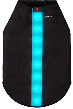 Klein Blau Haustier Kleidung led Hundemantel Einstellbar A ufladbarAtmungsaktiv Wasserabweisen Hundewarnweste led Hundeweste Reflektierend led Jacke Hunde Weste led Regenmantel Hund Wasserdicht