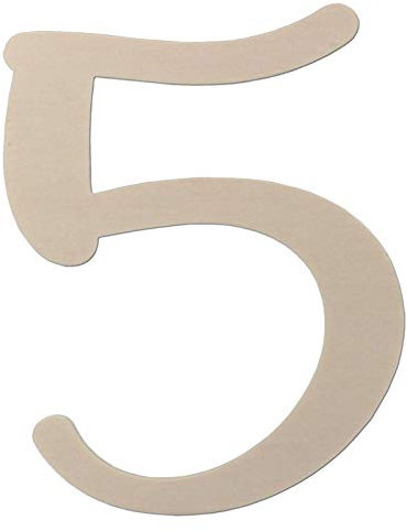 Zahlen aus Holz - Größe wählbar - bis 60 cm wählbar - Typ3 Holzzahlen Holzzahl (300 mm, 5)