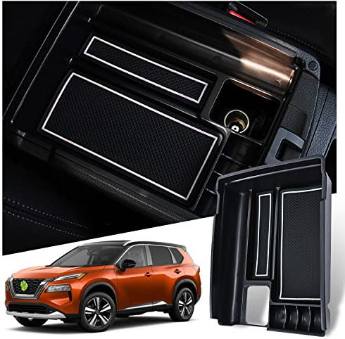 Ruiya Kompatibel mit Nissan X-Trail X Trail T32 2014-2021 Mittelkonsole Aufbewahrungsbox, XTrail Armlehne Organizer Tray Mittelarmlehne Handschuhfach Mittelkonsole Organizer X Trail Zubehör