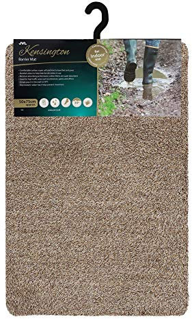 JVL Kensington Barrier Door Mat, Brown, 50 x 75 cm, Small