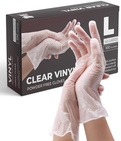 PurGlove Vinyl Multi-Purpose Clear Gloves, Powder Free, Disposable, 100 Pack