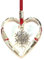 Glass Hanging Heart Christmas Tree Decoration With Snowflake Charm