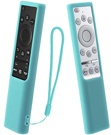 Silikon Schutzhülle für Samsung BN59-01311B BN59-01358B BN59-01363A, für Samsung Smart Voice Fernbedienung BN59-01357 BN59-01363 Serie, Shockproof Durable, with Lanyard (Leuchten im Dunkeln, Blau)