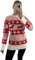 Knitted Christmas Jumpers for Women Ladies Plus Size Reindeer Round Neck Long Sleeve Xmas Snowflake Casual Winter Sweater Chunky Jumper Top UK 8-22 (Cream, 20)