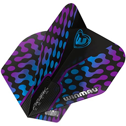WINMAU Prism Zeta Black, Purple & Blue Extra Thick Dart Flights - 1 Set per Pack (3 Flights in total)