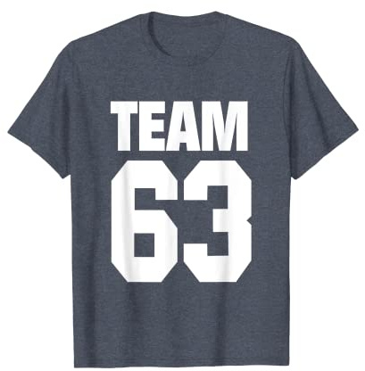 63 Team Zahl Ziffer Nummer Mücke T-Shirt