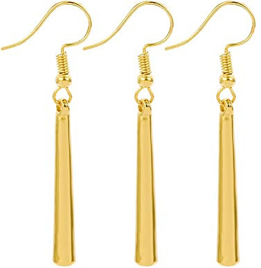 Zaky 3 Stück One P. Zoro Ohrringe Gold Ohrclip Anime Cosplay Ohrringe für Anime Cosplay Zubehör Vertical Bar Dangle Ohrringe (Ohrhaken)
