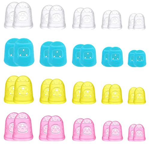 LIUJZZJ 40 Stück Fingerschutz Aus Silikon Fingerschutz Für Gitarre Fingerschutz Gitarren Finger Cots Fingerkappen Werden Für Gitarre Bass 5 Größe