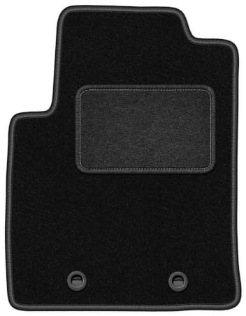 Velours-Fahrermatte passend für Ford Fiesta MK6 2002-2010, Schwarz, LUX | passend für Schrägheck; Velours-Teppich (Polypropylen), ca. 6,5 mm; rutschfest, ovale Befestigungen (Typ OWAL)