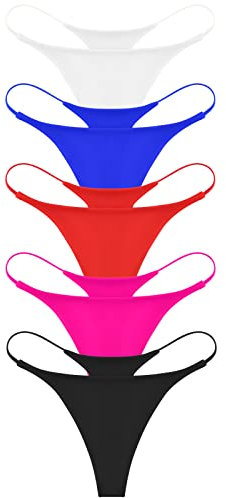 ETAOLINE Perizoma da donna Bikini Cheeky Bottom Solido G String Mutandine, Confezione da 5., Small