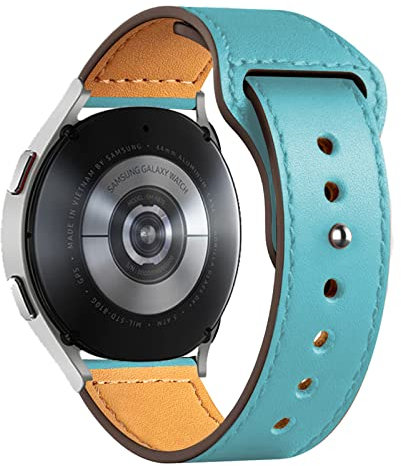 22mm Leder Armbänder für Samsung Galaxy Watch 3 Armband 45mm/46mm/Gear s3 frontier/Classic,Sport band für Huawei Watch GT2/GT2e/GT/GT3 Pro/Garmin vivoactive 4/Venu 2/Amazift GTR 3/2/Pro (Heißes Blau)