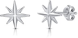 Amberta Damen Himmlisch Ohrstecker aus 925 Sterling Silber: Nordstern Ohrstecker