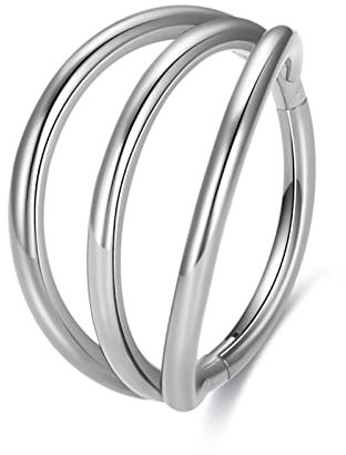 G23 Titan Nasenringe für empfindliche Haut, 16G Septum Clicker Nasenring, Teardrop Double Triple Nasenring (6, Triple)