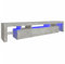 vidaXL TV Schrank mit LED-Leuchten Lowboard TV Möbel Tisch Board Sideboard Fernsehschrank Fernsehtisch HiFi-Schrank Betongrau 215x36,5x40cm
