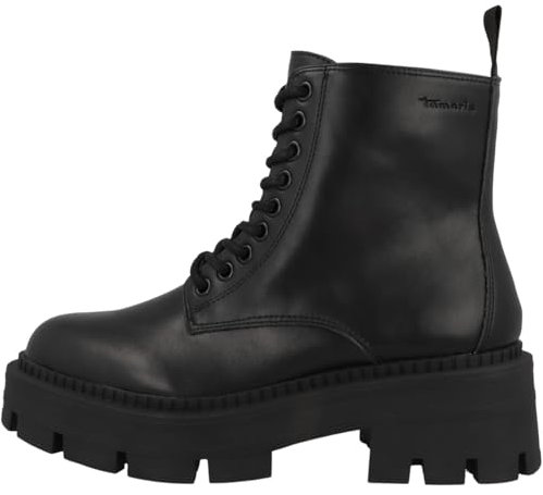 Tamaris Damen Combat Boots, Frauen Stiefeletten,TOUCHit-Fußbett,Stiefel,Bootee,Booties,halbstiefel,Kurzstiefel,Black Uni,42 EU