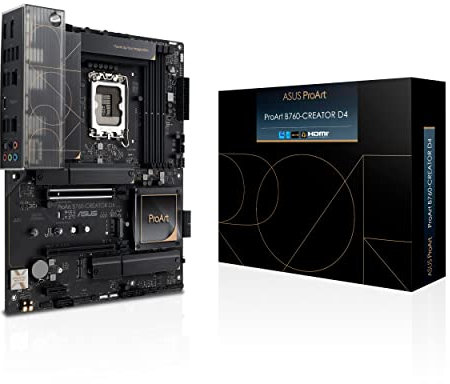 ASUS ProArt B760-CREATOR D4 Intel LGA 1700(13th and 12th Gen) ATX Content Creator Motherboard,DDR4,PCIe 5.0,3xM.2 Slots,2.5 Gb &1Gb LAN,Front USB 3.2 Gen 2x2 Type-C,Thunderbolt(USB4®) Header
