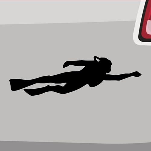 Generisch Taucher Aufkleber Sticker Korallen Fische Schnorcheln Fische Sport Fun 20x6cm Farbe: Schwarz