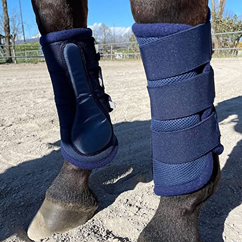 Horses Mesh Boots Set mit 4 Stück, Blau Full, Reitprotektoren für Pferde, weich und langlebig, maximaler Schutz vor Trauma und Strecken