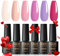 ROSALIND Smalto Semipermanente Unghie Pastello, 6 Colori Mini Estate Nudo Rosa Viola Gel Unghie Soak Off UV/LED Kit Nail Polish Manicure Regalo per DIY Manicure Salone