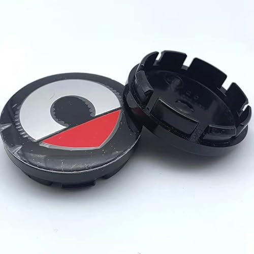 TONTEK Auto-Felgen-Nabenkappen für Smart Fortwo Forfour 451 453 450 452 454, Felgenemblem-Abdeckung, Radzierblenden,Red-56mm