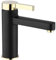 Rea Waschtischarmatur POLO BLACK GOLD BAS Wasserhahn Bad Badarmatur aus Messing Armatur für Waschbecken Badezimmer Mischbatterie Waschbecken Einhebel (Schwarz/Gold)