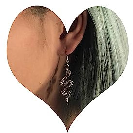 Inateannal Punk Schlange Tropfen Ohrringe Silber Schlange Ohrstecker Gothic Tier Schlange Ohrringe Lange Schlange Haken Ohrringe Schmuck Für Frauen Und Mädchen