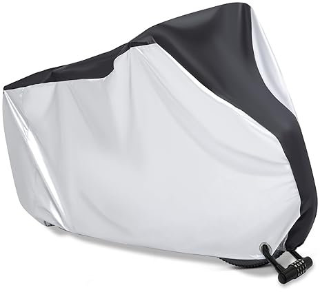 Cubierta De Bicicleta Funda Bicicleta Exterior Fundas Para Bicicletas Exterior Funda Protectora Para Bicicleta Con Bolsa 200 X 70x 110cm(MINVOO) (Silber schwarz)