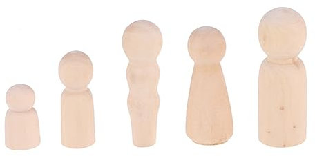 Amosfun 10stücke Teiliges Bemalter Holzfiguren Diy Familien-steckpuppen Für Spiele Pädagogisches Bastelspielzeug Für Junge Mädchen Für Hochzeitstorten-dekoration Aus Massivem