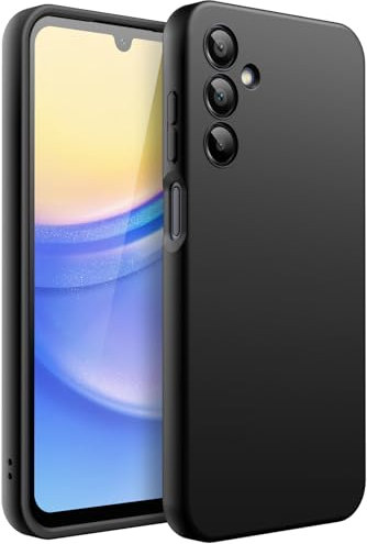 JETech Cover Slim per Samsung Galaxy A15 5G / 4G 6,5 Pollici, Custodia Sottile Morbido TPU con Finitura Opaca, Antiurto (Nero)
