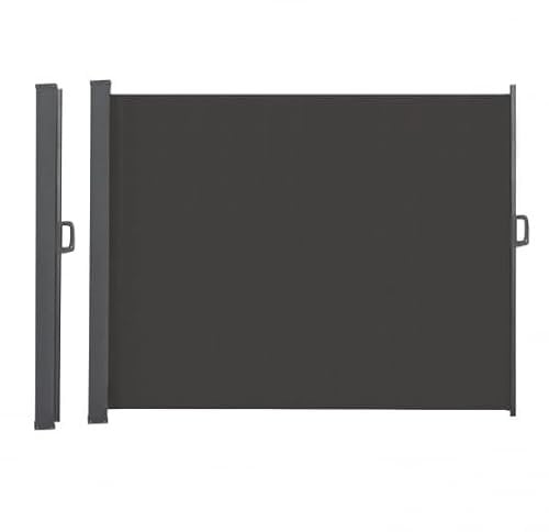 IDMarket - Paravent extérieur rétractable 200 x 500 cm Gris Anthracite Store latéral