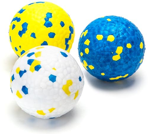 Nobleza Dog Balls Toys, 3 Pack Indestructible Dog Ball Toy, Nature Rubber High Bounce Solid Dog Balls, Durable Floating Interactive Dog Toys for Throw and Fetch, Medium, D6.3cm/2.48