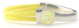 QOSS Armband BREGJE geel Stein luce rund Größe L