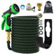 NINGESHOP Tubo Acqua Giardino 15 Metri Tubo Estensibile Da Giardino,Tubo Irrigazione Estensibile con Spruzzo 10 Funzioni Pistola,Tubo Irrigazione con Raccordi in Ottone da 1/2 e 3/4,Tubi Di Gomma