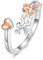 YFN Frosch Ring 925 Sterling Silber Einstellbarer Ring Niedlicher Tierschmuck Geschenk für Frauen