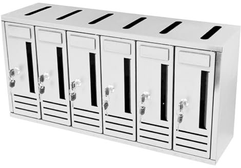 La zappa Cassetta postale condominiale componibile da muro buca lettere da esterno in acciaio Made in Italy (6 Posti/Bianco)