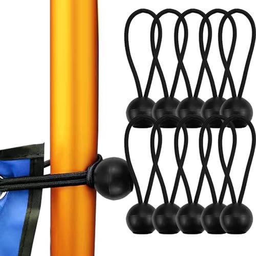 Bungee-Seil, UV-beständig, wetterfest, Kugelspanner, 10 robuste, UV-beständige Spanngurte für Camping, Unterschlupf, Ladung, Zeltstangen