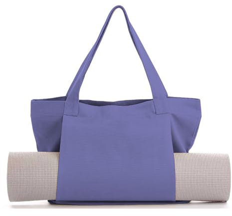 FANSU Borsa per Tappetino Yoga Grande, Borsone per Tappetino Yoga con Tasca Borsa Yoga per Porta Tappetino per Donne e Uomo per Yoga Pilates, Palestra, Fitness (45 * 35 * 15CM,Viola)