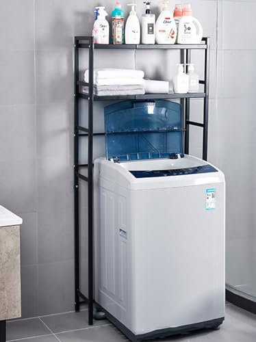 Étagère de rangement pour machine à laver, toilettes, salle de bain, gain de place, étagère de rangement pour buanderie, toilettes, étagère de rangement à 2 niveaux au-dessus de la machine à