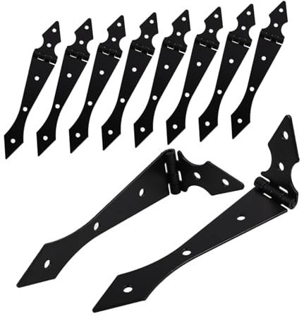 Tofficu 10pcs Garden Door Hinges for Fence Gates Heavy Duty Iron Hinge Replacement Weather Protection Suitable for Yard and Fence Installations