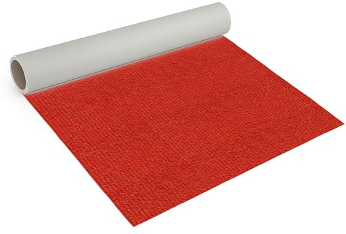 Internethandel Pfordt Nadelfilz Rot 400x200 cm, Bodenbelag Meterware | für Wohnbereiche, Büro, Lager, Messen und Ausstellungen, ca. 2,5 mm Gesamtdicke und 290 g/m² Gesamtgewicht
