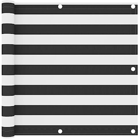 Tomostar Brise Vue Balcon, Cache Vue Écran Terrasse Imperméable Protection UV Coupe-Vent Anthracite et Blanc 90x300 cm Tissu Oxford