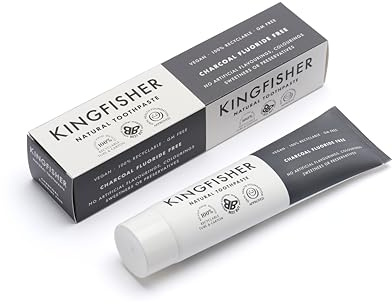 Kingfisher Natural Toothpaste Charcoal Mint Fluoride-Free | Vegetarian & Vegan | Oral Health Foundation Approved | Gluten-Free & GM-Free | Ethical Consumer Best Buy | 4 x 100ml Tubes