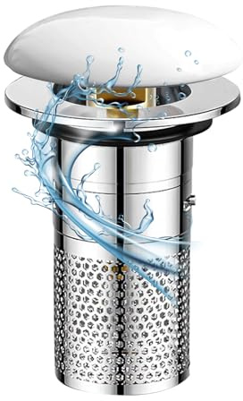 2 Stück Pop-up Abflussstopfen Waschbecken, Waschbeckenstöpsel mit Sieb,Upgraded Universal Bathroom Metal Drain Plug, Abflussstopfen für Bad, Waschbecken und Küche (32-40mm)