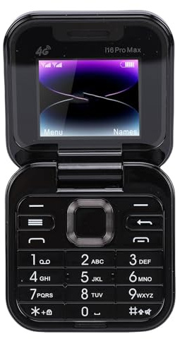 XUMIUZIY 4G LTE Flip Phone – Mi NI Handy ohne Kabel für Senioren, 1,77 Zoll Bildschirm, Lautsprecher, Dual SIM, Dual Standby, One Click Wählen, Bluetooth, MP3 Wiedergabe, UKW Radio (Black)