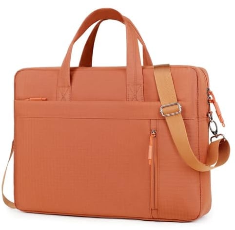 SOENS Laptop-Hülle, Umhängetasche, geeignet for Apple MacBook Air Pro 13, 14, 15, 16 Zoll, Notebooktasche, Schultertasche, Aktentasche(Orange,13-14 Inch)